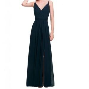 BILL LEVKOFF Style 7021 navy dress gown